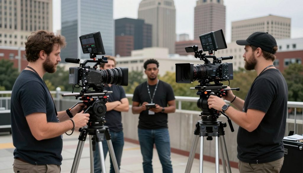 Professional video production team filming in Charlotte NC with high-end equipment|Professional commercial video production shoot in Charlotte NC with actors and crew|Corporate video interview setup with executive in Charlotte NC office|Professional event videography team capturing a corporate event in Charlotte NC|Branded content video production for a Charlotte NC business|Aerial drone footage being captured of Charlotte NC skyline|Video editing and post-production process for professional video in Charlotte NC|Commercial video production for Charlotte retail brand|Corporate interview video for Charlotte financial services company|Event video production for Charlotte business conference|Branded content video for Charlotte healthcare provider|Aerial drone footage of Charlotte skyline for corporate video|Product demonstration video for Charlotte technology company|Final Cut Multimedia video production team working with clients in Charlotte NC|Professional video production team in Charlotte NC ready to serve clients