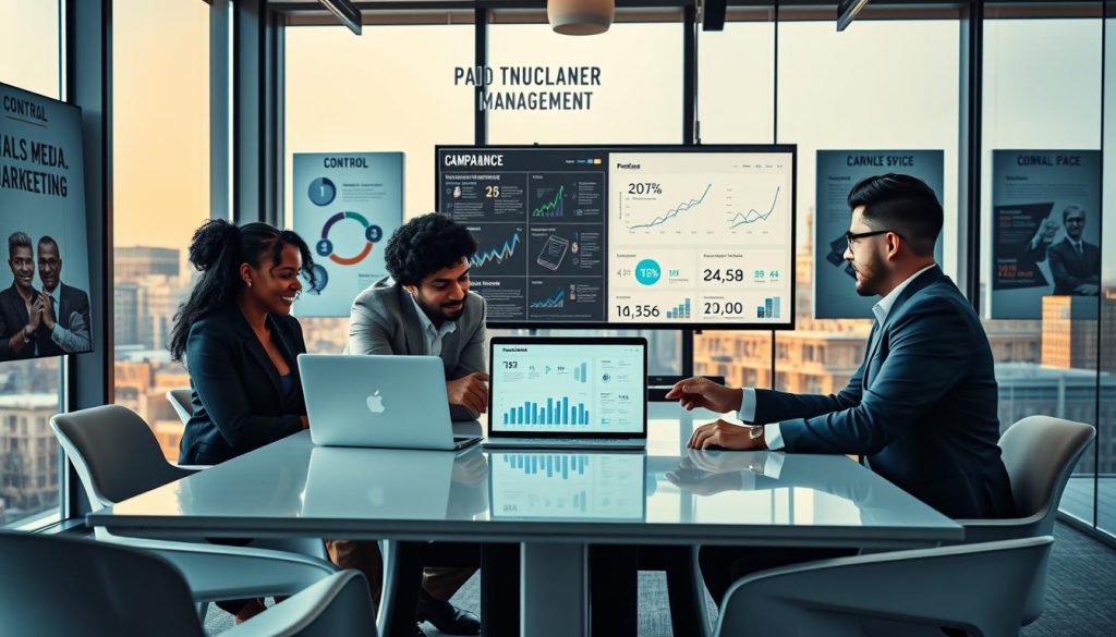 paid social media management|A modern workspace filled with creativity and innovation