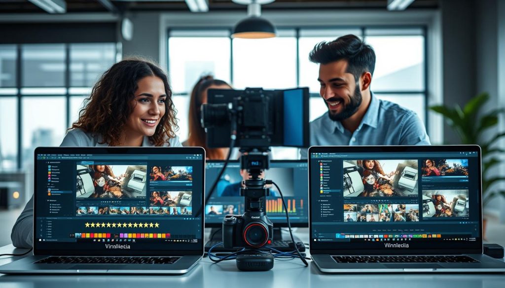 short form video editing services|A modern workspace filled with creative energy