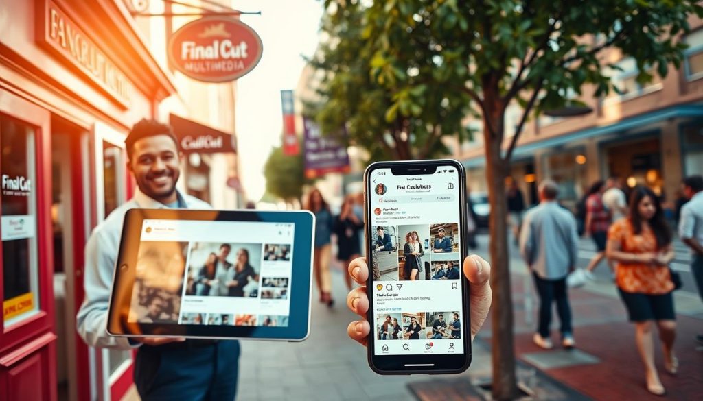 social media content for local business|A modern local business setting in Charlotte
