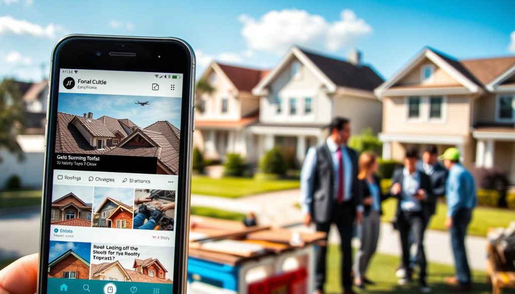 social media content for roofing companies|A professional crew conducting monthly roofing inspections on a residential home